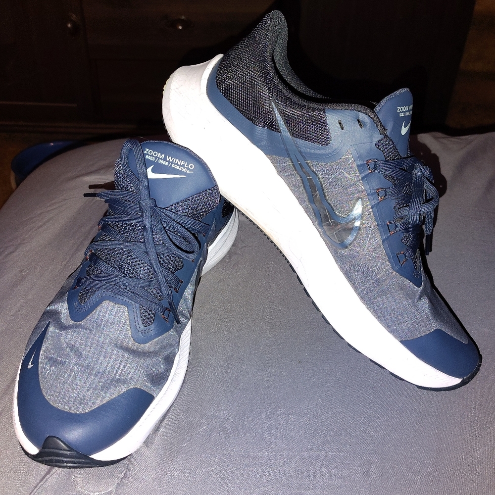 Nike Blue and White Running Shoes